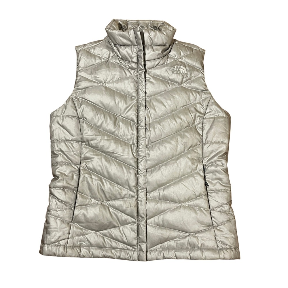 The North Face Aconcagua 550 Down Puffer Vest Womens M Metallic Grey Gorpcore